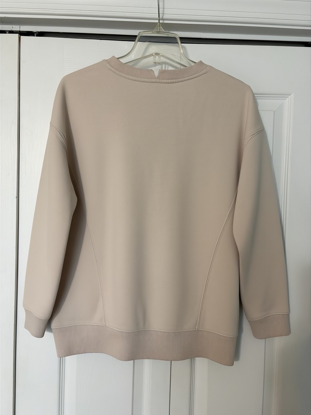 JoyLab Cream Ribbed Crewneck Sweatshirt - Picture 3 of 5